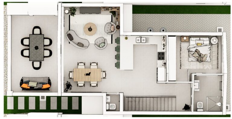 Layout of the first floor.