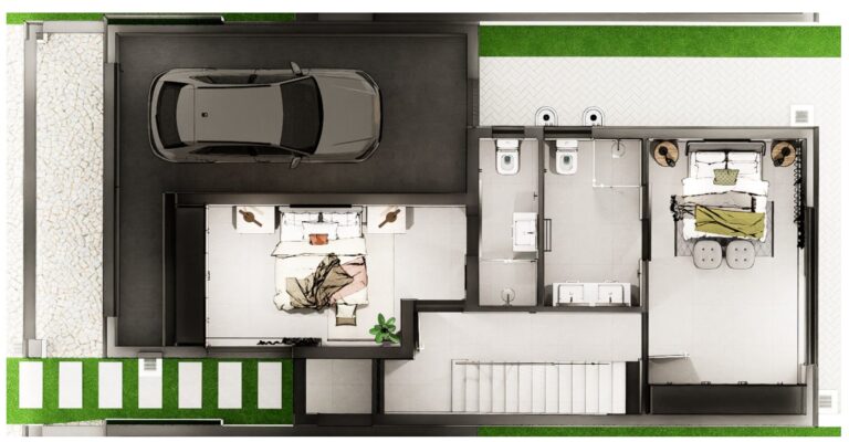 Layout of the ground floor.